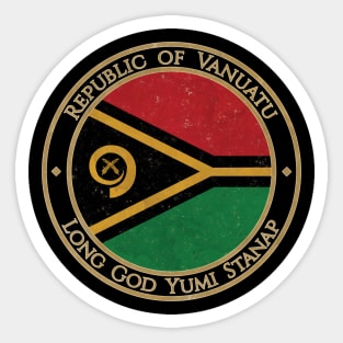 Vintage Republic of Vanuatu Asia Asian Flag Sticker